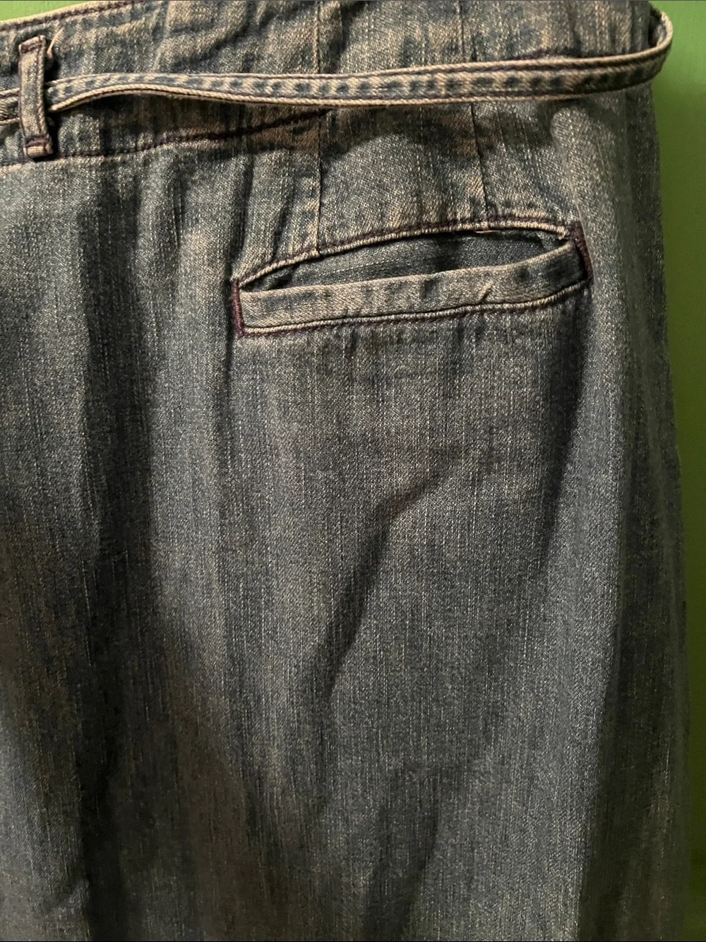 Banana Republic vintage Denim true wrap soft Jean Skirt Size 14 - Picture 6 of 7